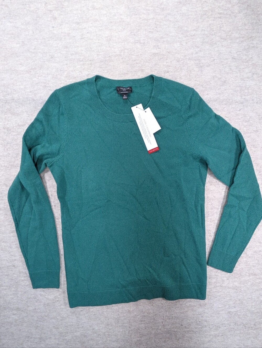 Talbots New With Tags Emerald Green Jewel Tone Cashmere Long Sleeve Sweater Sp